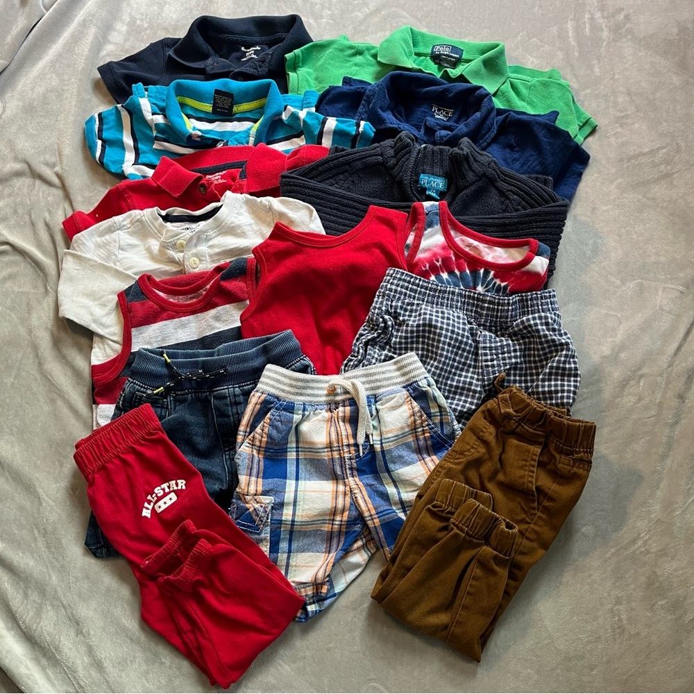 Toddler Boy 15-Piece Clothing Lot 24M-2T | Ralph Lauren, Cat & Jack, Ben Sherman